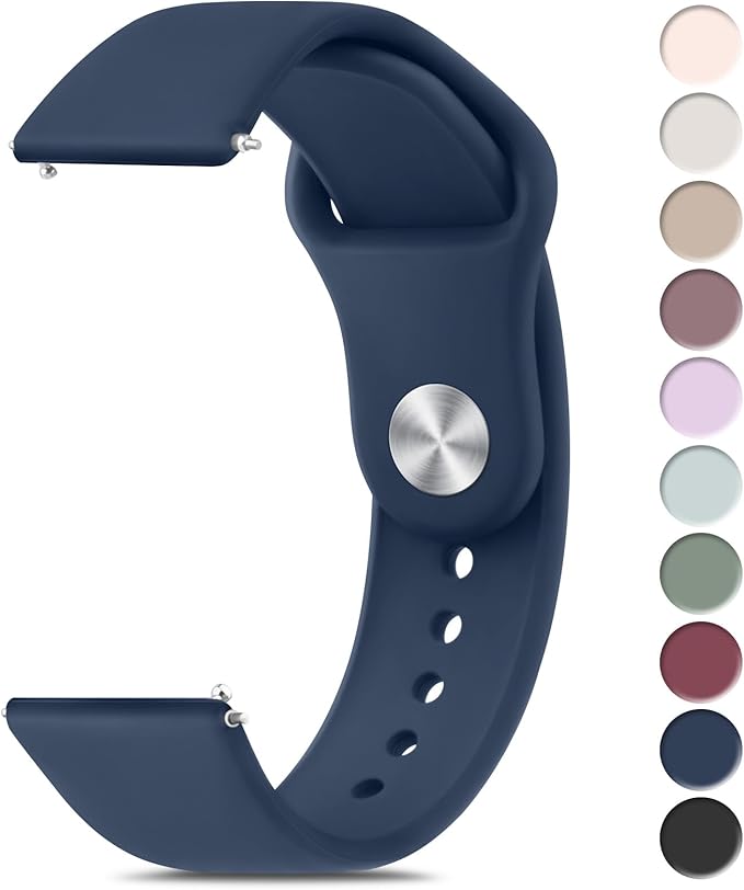 Meliya 22mm Watch Bands Quick Release Replacement Wristband, Soft Silicone Sport Replacement Straps for Men Women